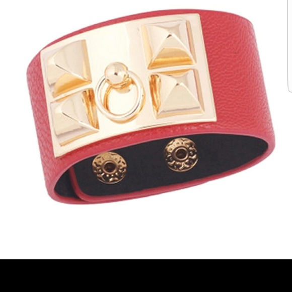 ? Jewelry - Red vegan Leather Bracelet NWOT